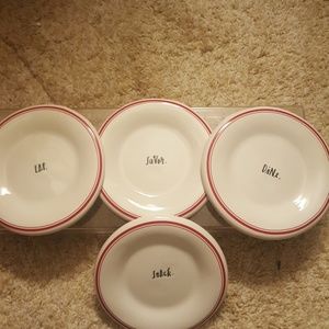 rae dunn plates set of 4